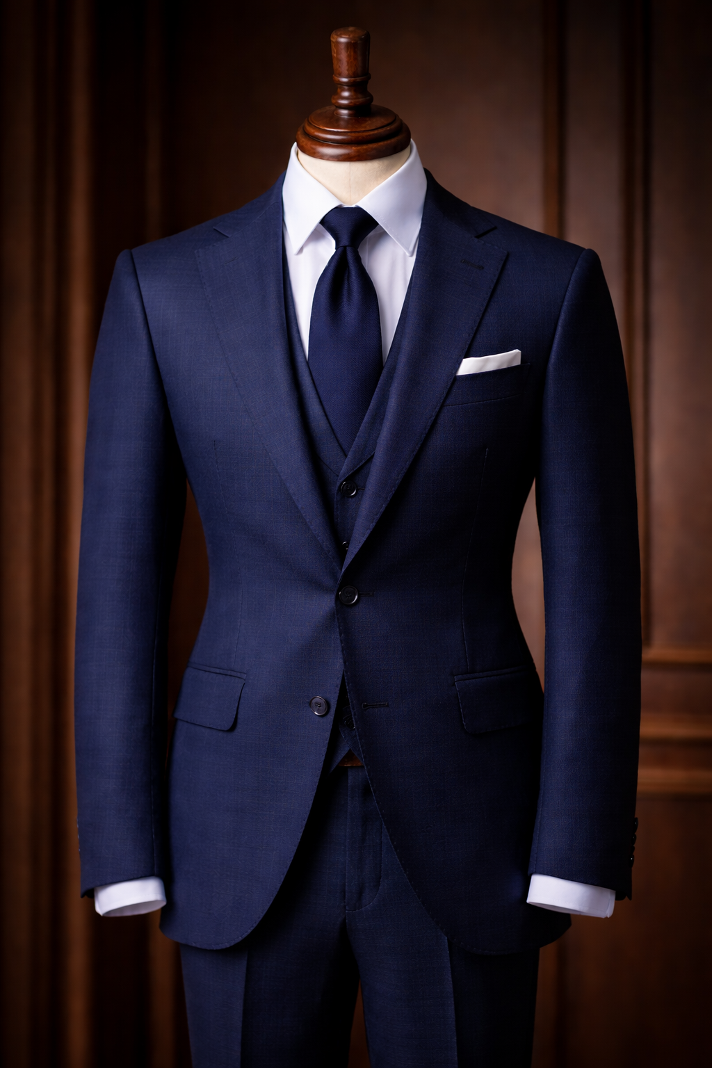 biella custom tailored classic navy suit