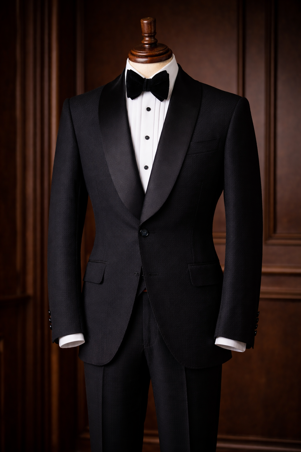 Classic Black Single-Breasted Shawl Lapel Tuxedo tailored at biella tailors jeddah